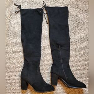 Black suede boots